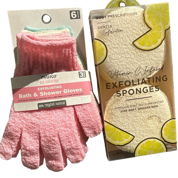 Exfoliation Duo: Body Prescriptions Sponge + Swissco Bath Gloves (Brand New) - Picture 3 of 7